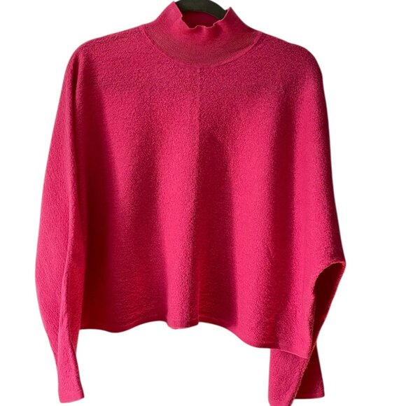 COS Pink Turtleneck 100% Boiled Wool Sweater Size S - Picture 2 of 8